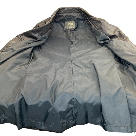 Women’s Genuine Leather Belted Button Up Jacket - Picture 9 of 11